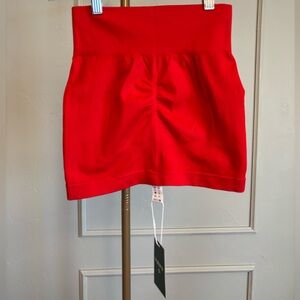 HALARA Small Vibrant Hot Red Cinched Mini Skirt with Butt Cinch- NEW WITH TAGS!